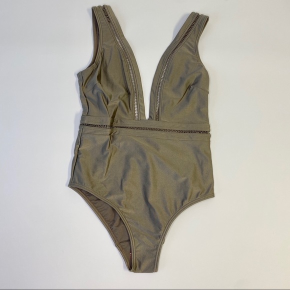 Ted Baker London Pointelle Deep V Swimsuit - Picture 3 of 8